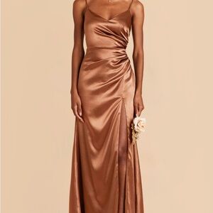 Birds Grey Catherine Shiny Satin Dress